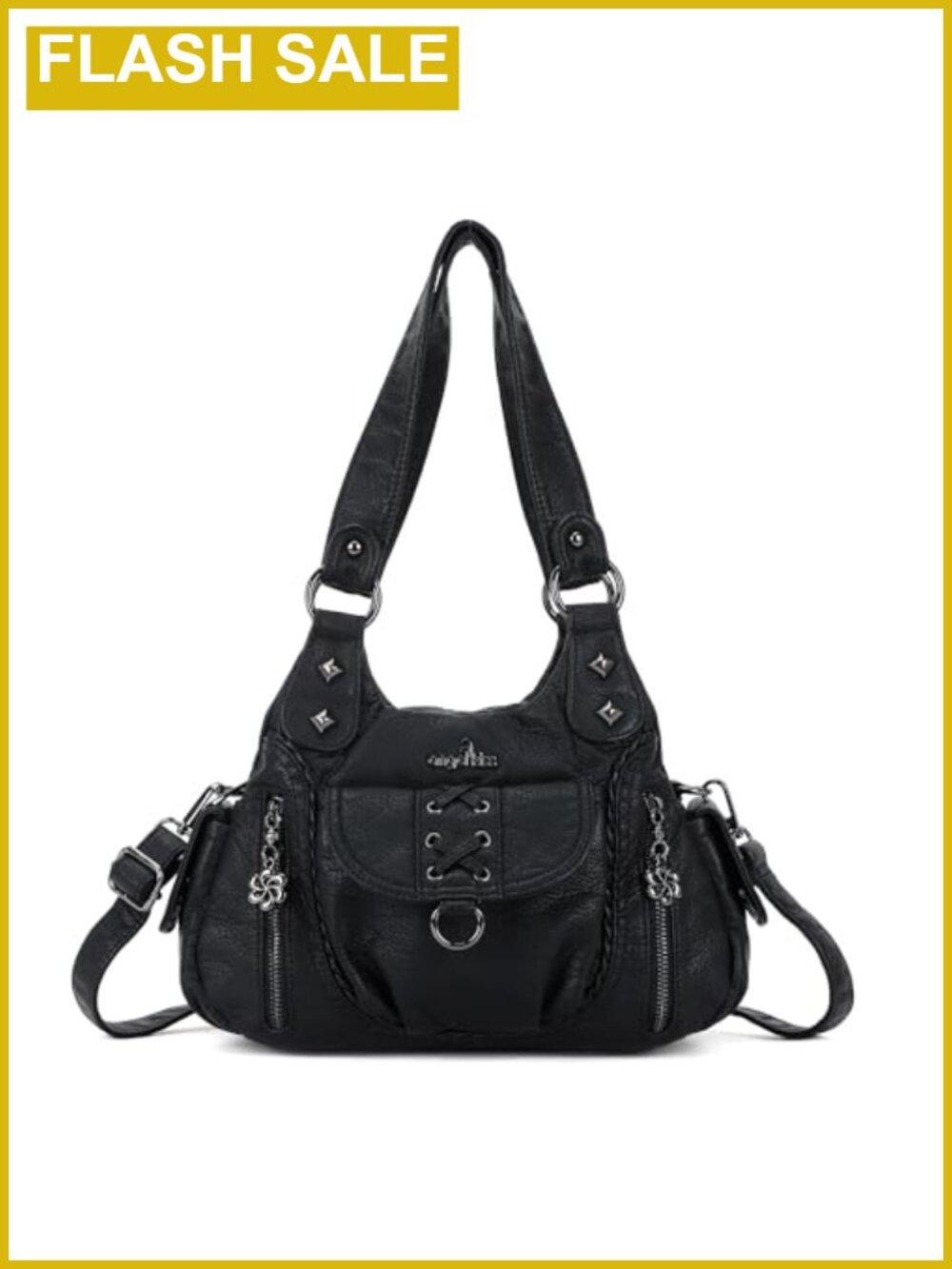 Vegan Leather Hobo Shoulder Bag Multi-Pocket Crossbody Tote for Women